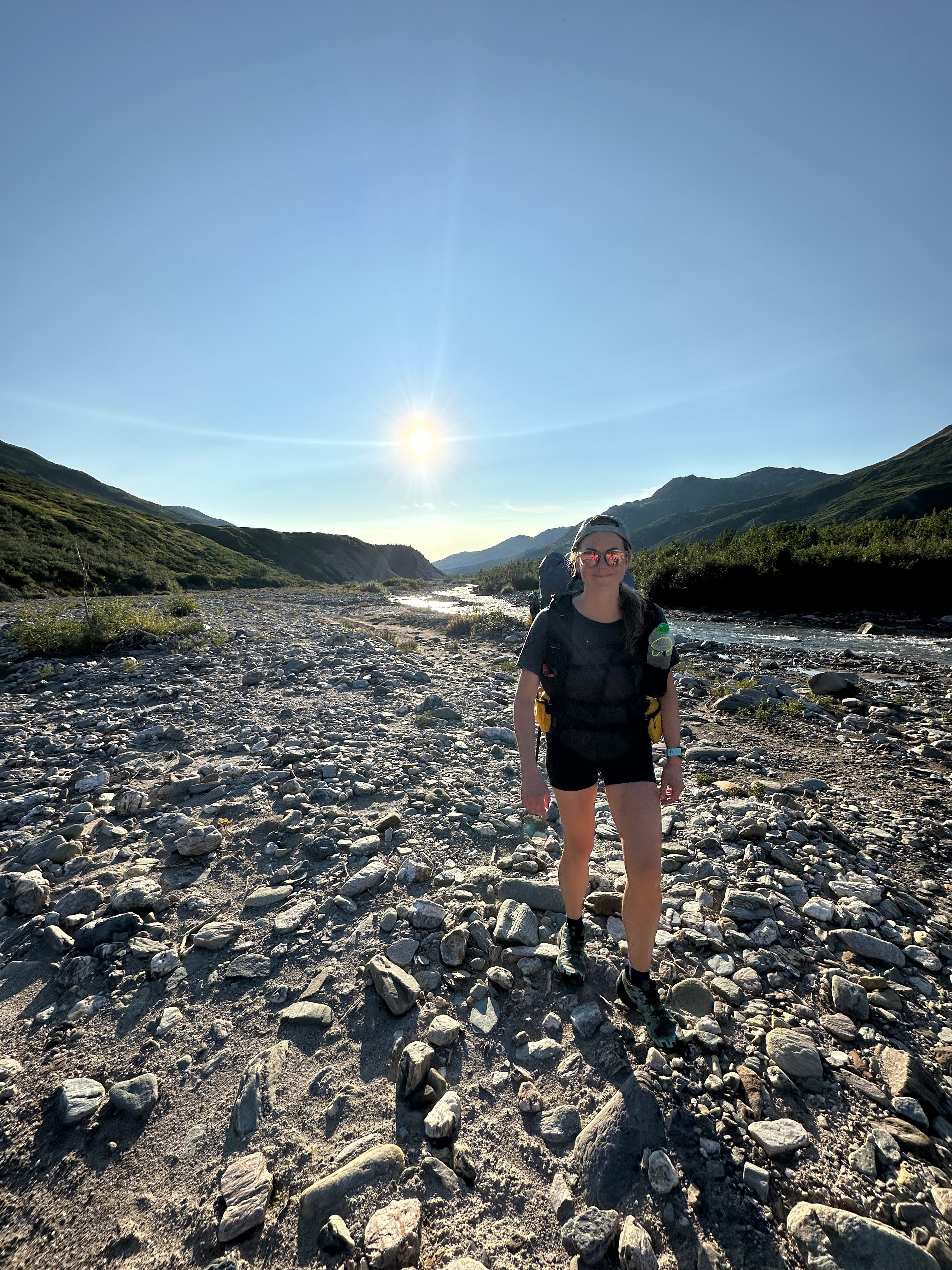 jen loofbourrow from alpine fit hiking in alaska in july 2024