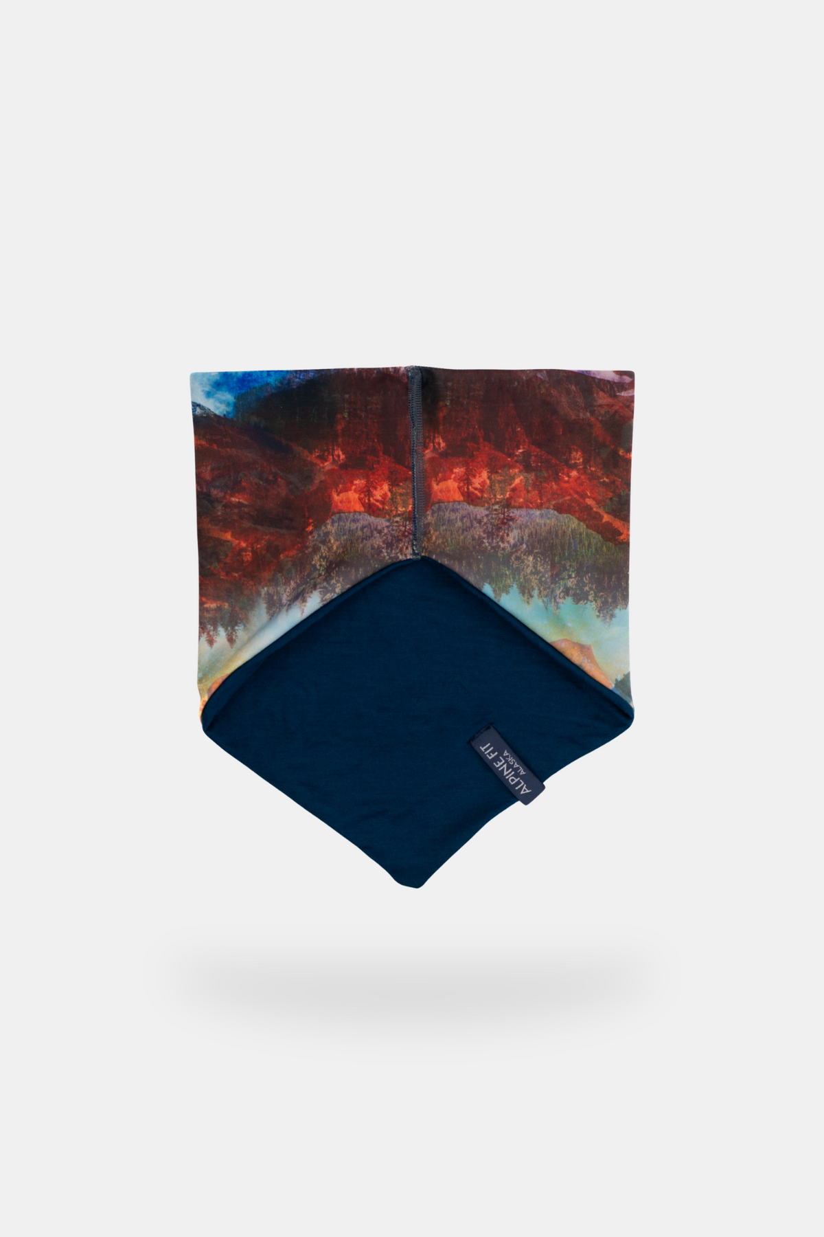 Alpine fit mountain v merino wool neck warmer cosmic peak back image