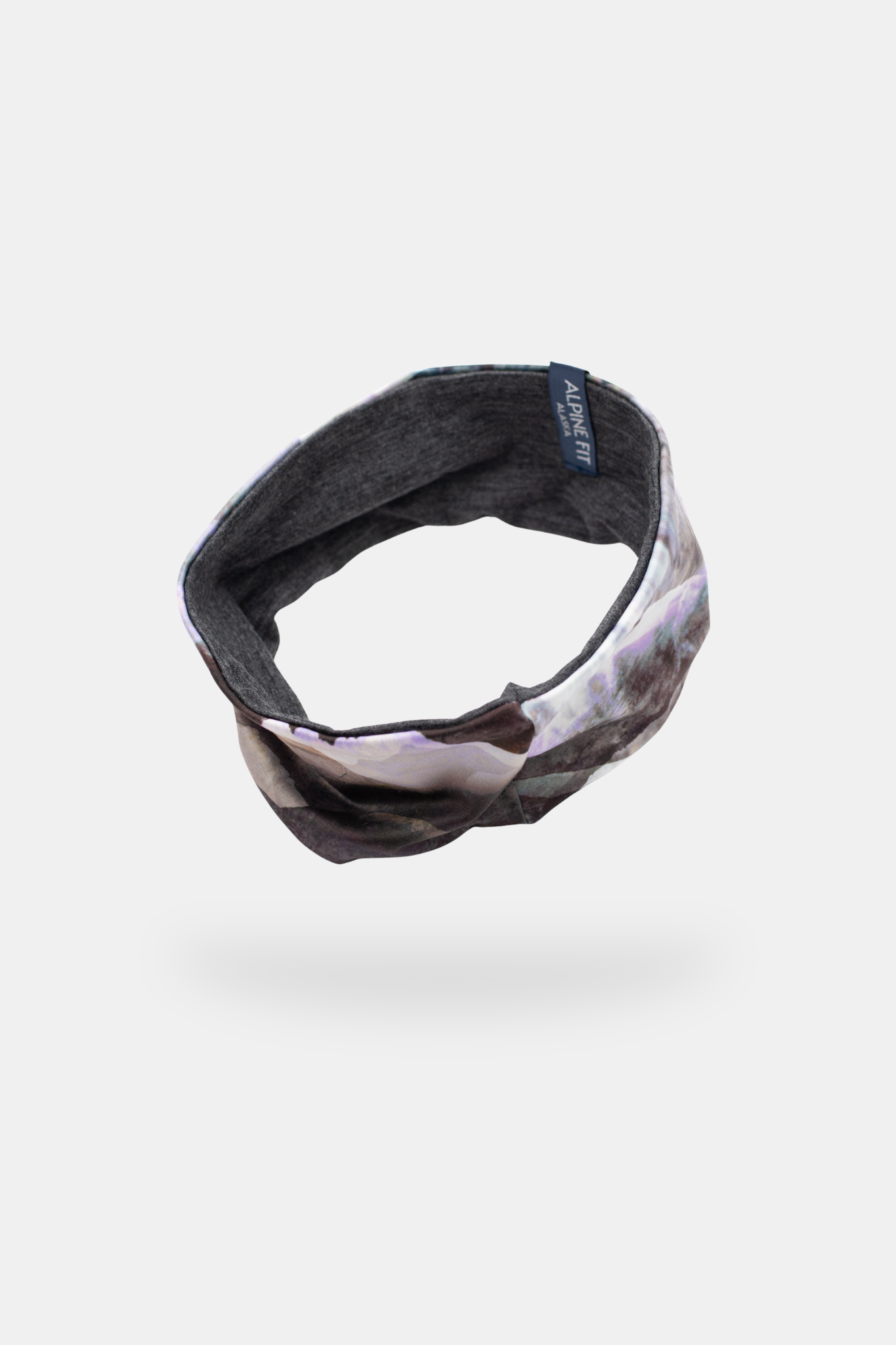 Alpine fit Merino wool lined headband chugach dusk rounded image