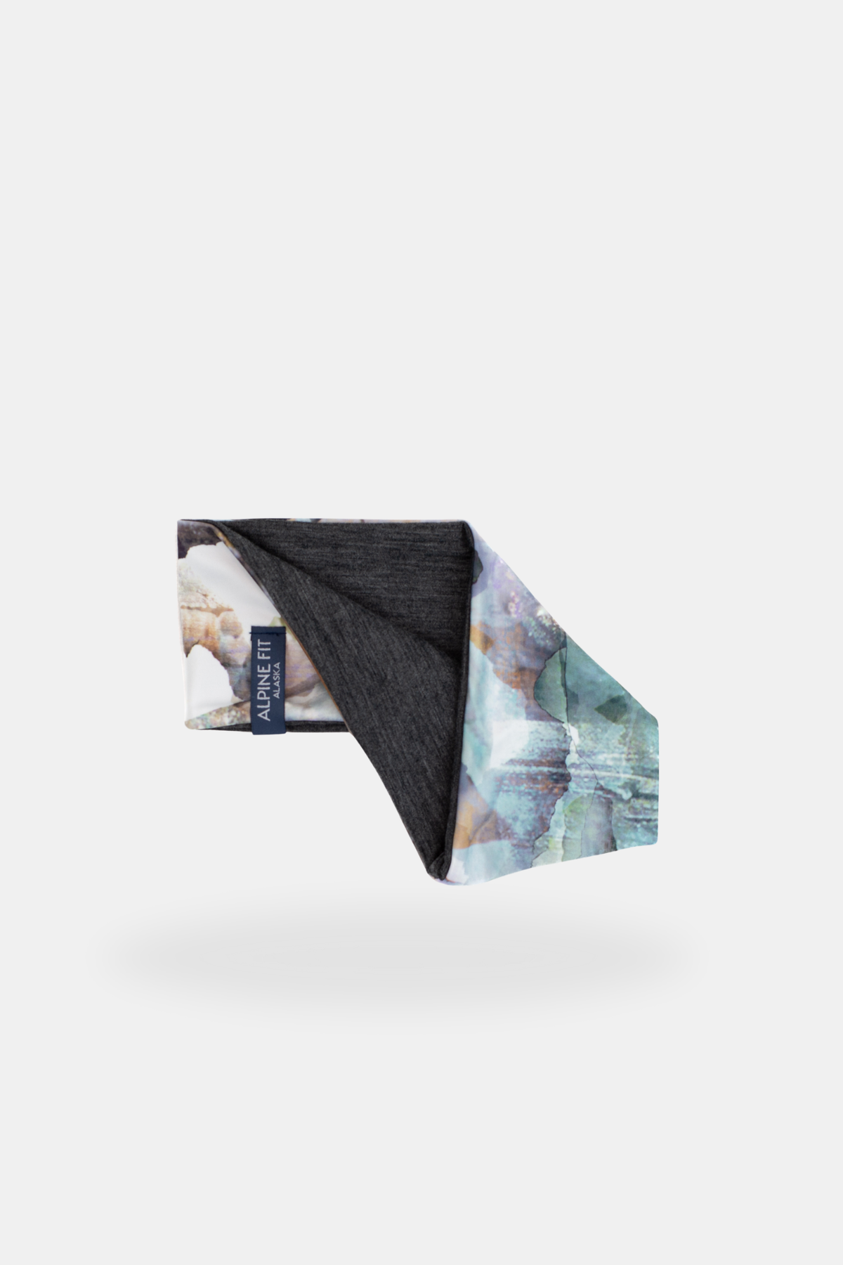 Alpine fit Merino wool lined headband chugach dusk folded image