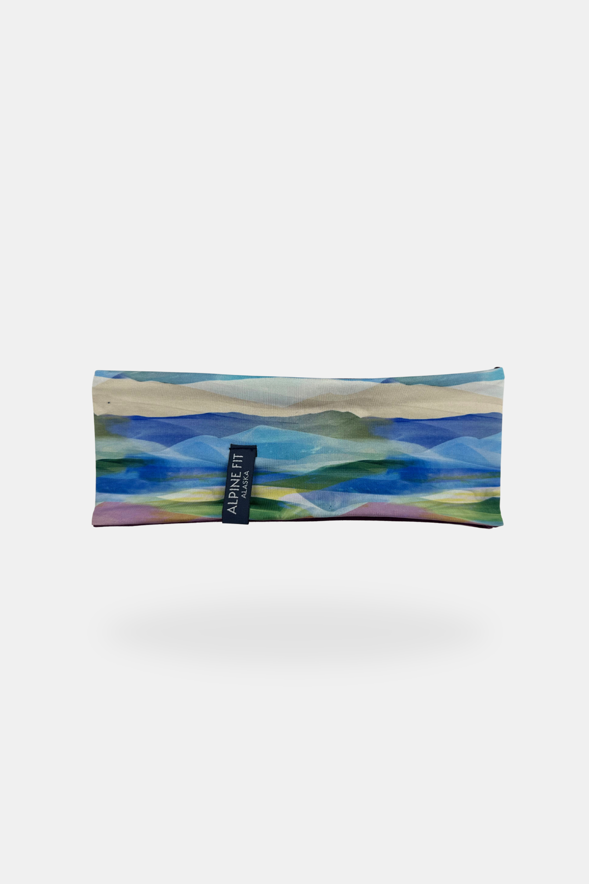 Alpine fit Merino wool lined headband rainbow peak front image