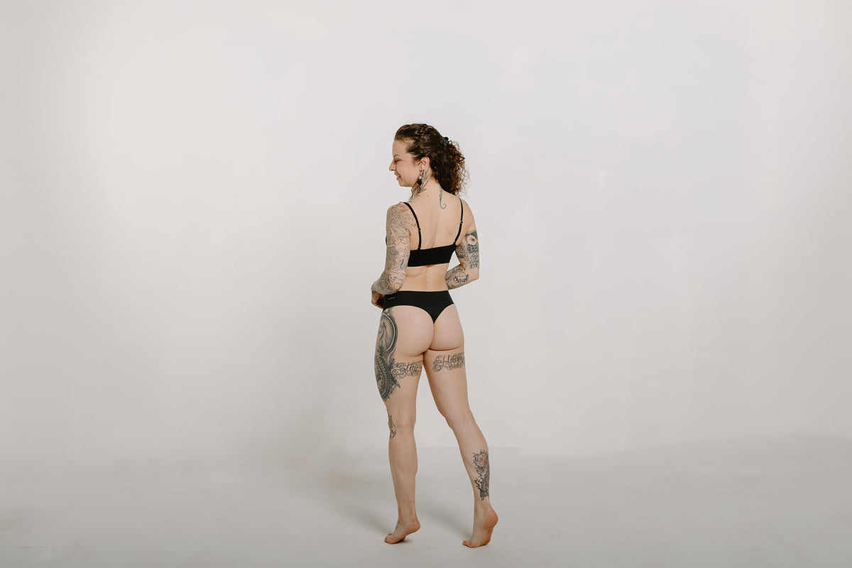 - Alpine fit athletic thong obsidian cove black third model image