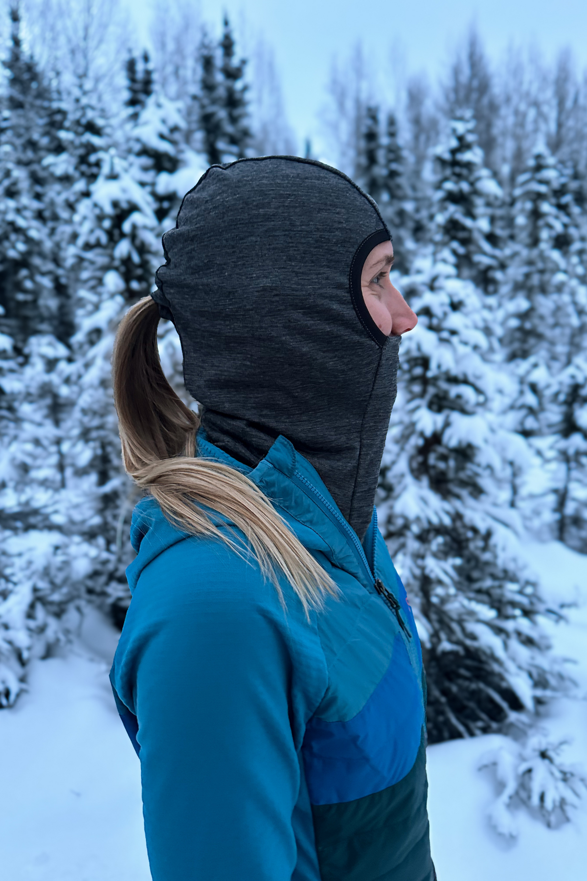 Alpine fit Merino wool balaclava Charcoal grey second outdoor activity image