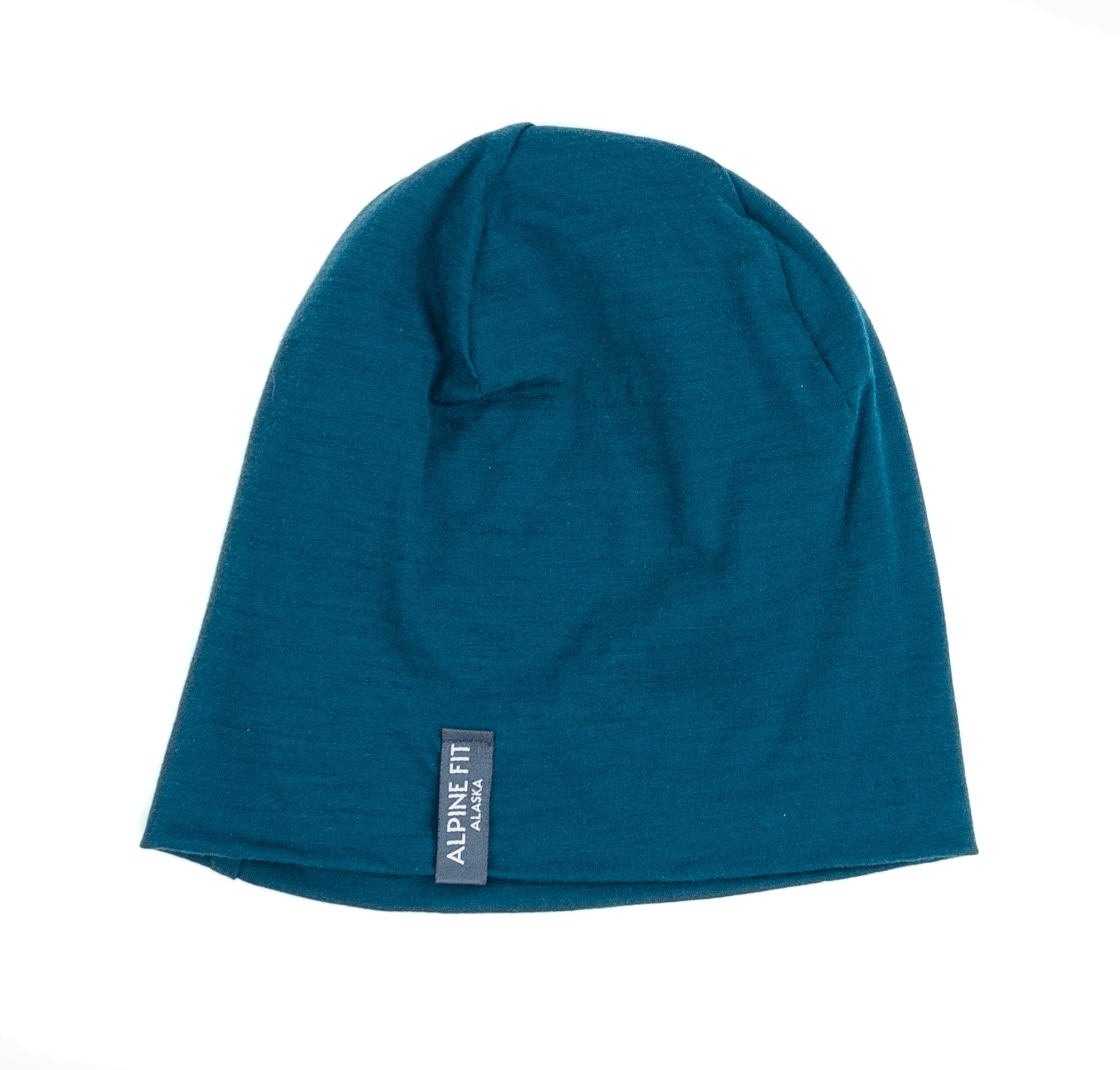 alpine fit merino wool hat blue flat lay