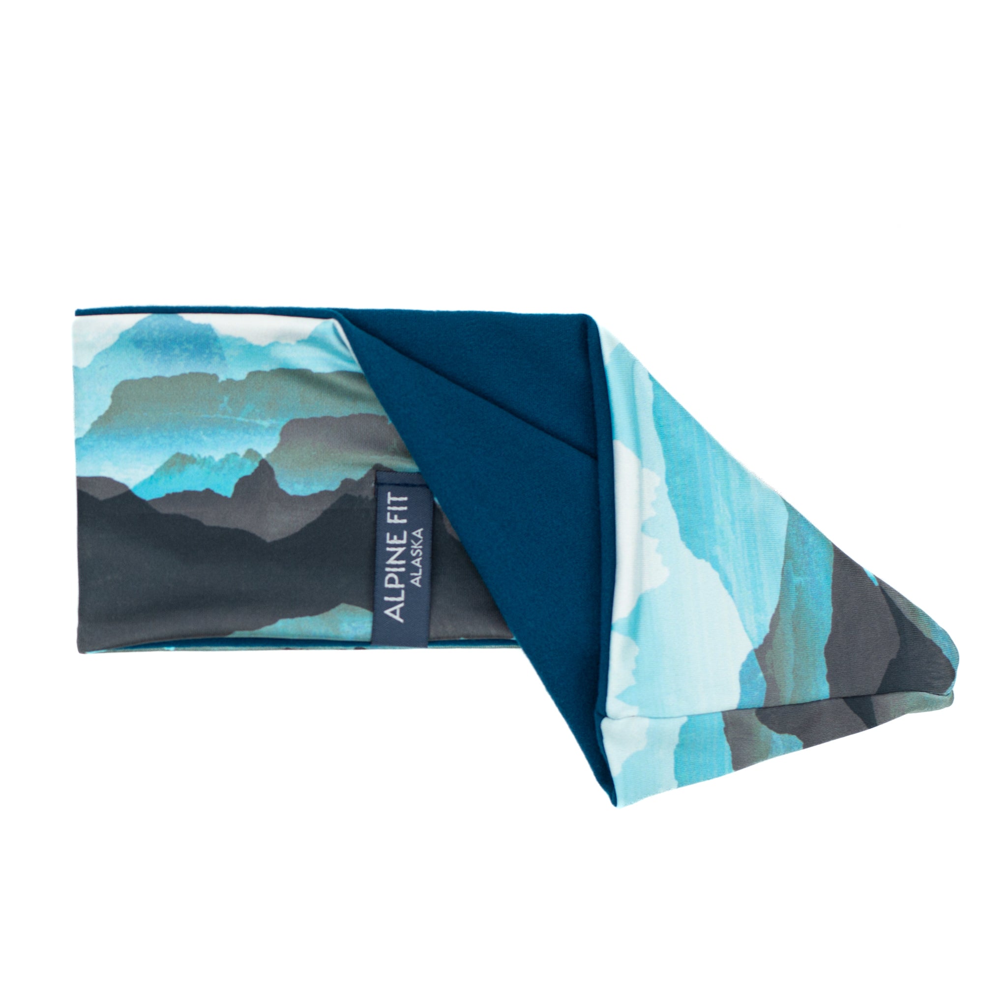 alpine fit fleece lined headband print flat lay in and out