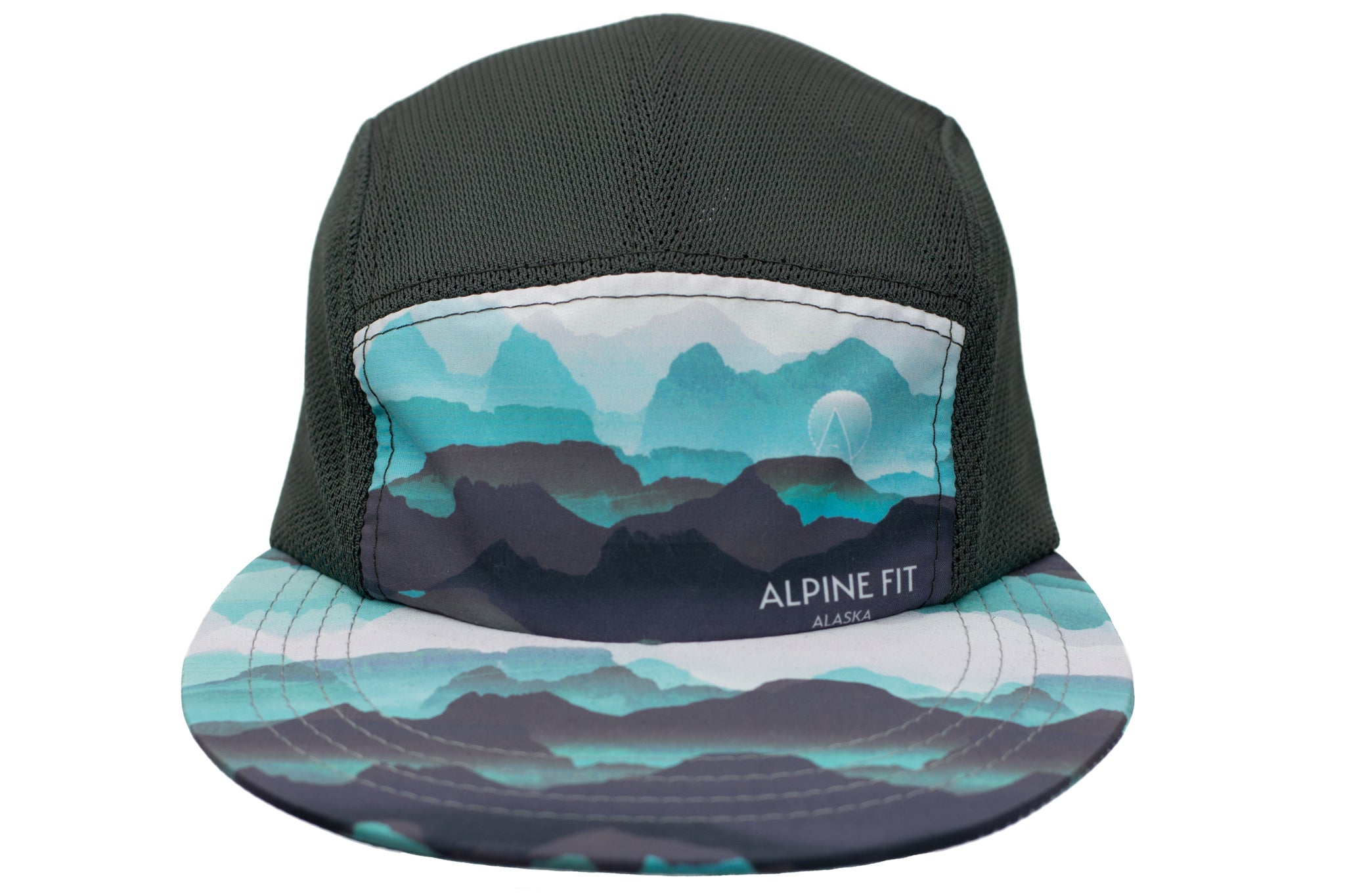 alpine fit brimmed hat black front view