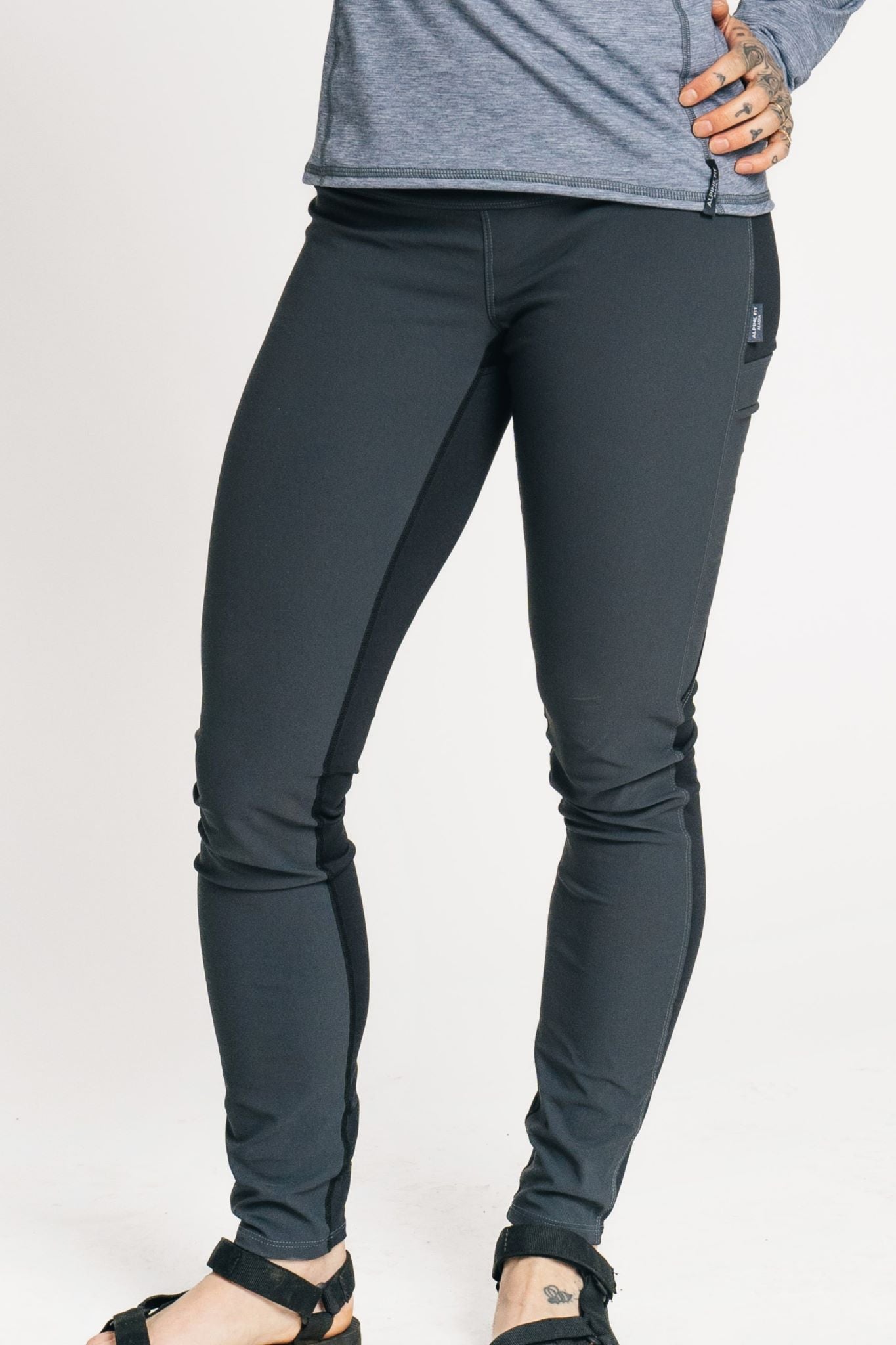 - Alpine fit bushwhacking leggings charcoal main closeup image