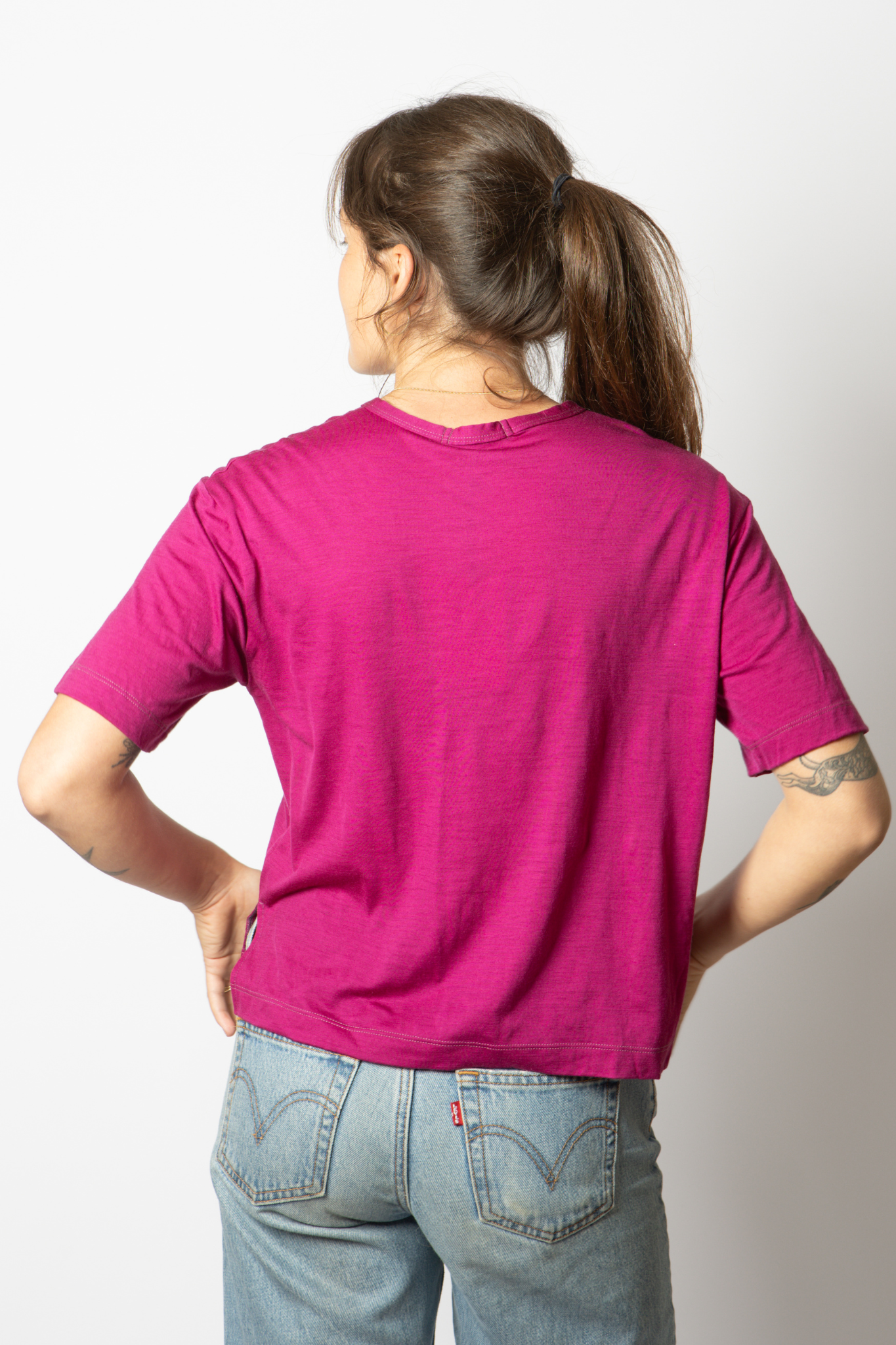 Merino Wool Travel T-Shirt - Berry