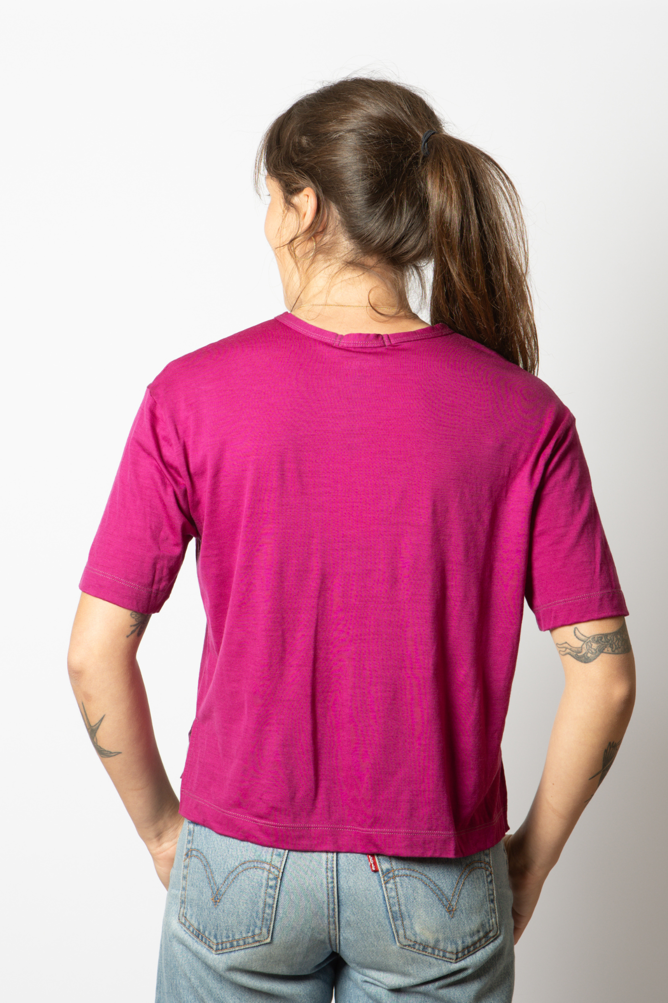 Merino Wool Travel T-Shirt - Berry