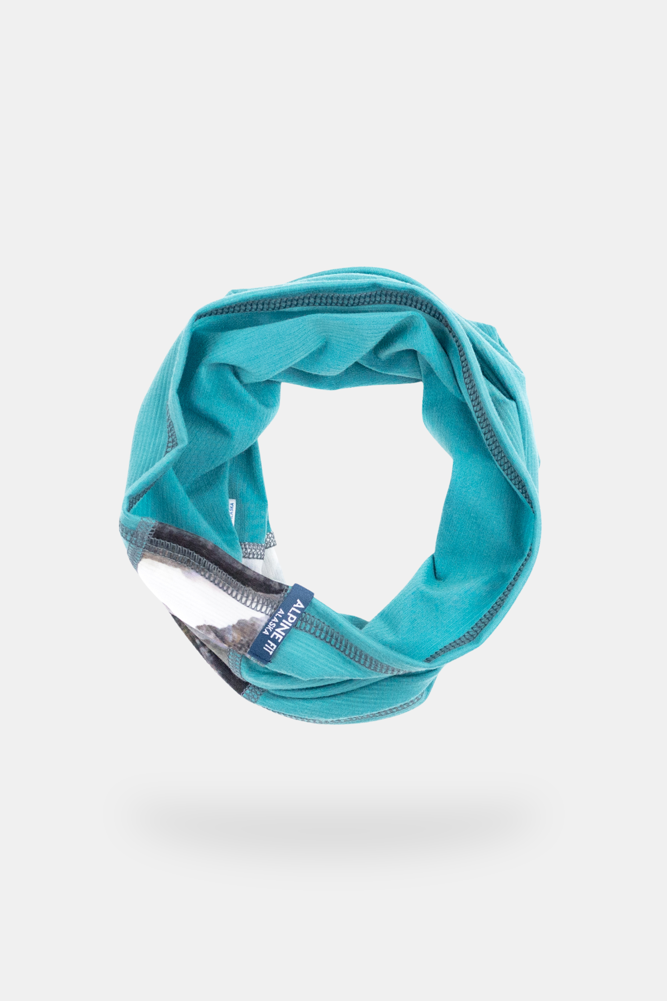 Alpine fit geo neck gaiter glacial teal rounded image