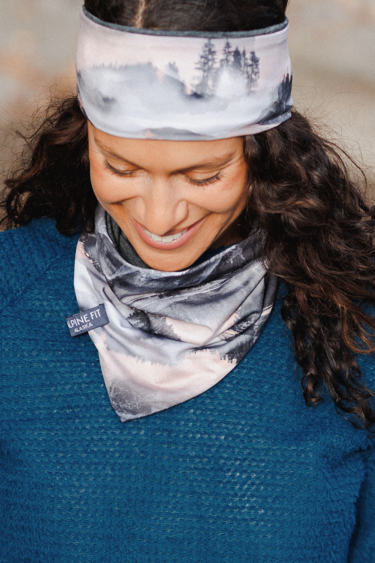 Merino Wool Lined Headband - Pathways