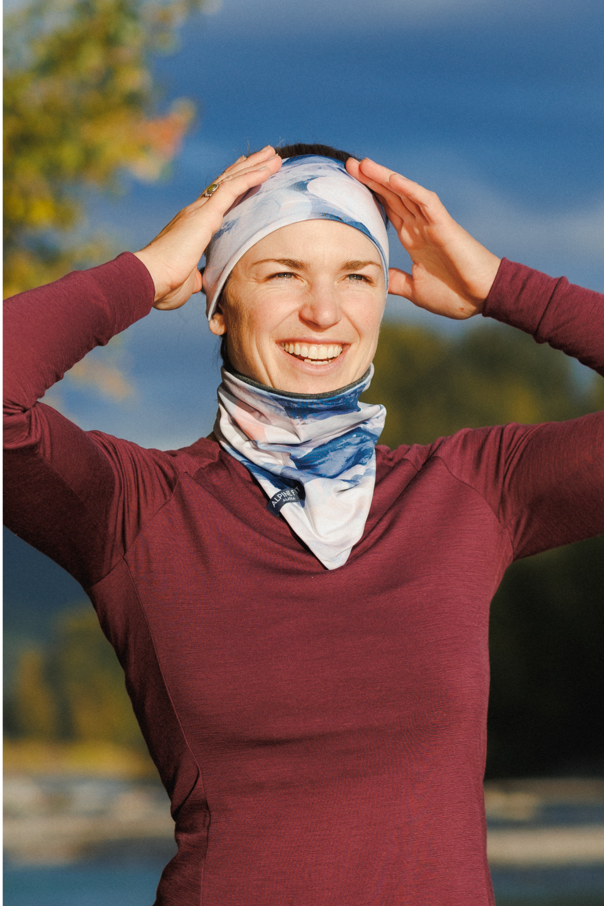 Merino Wool Lined Headband - Sunset