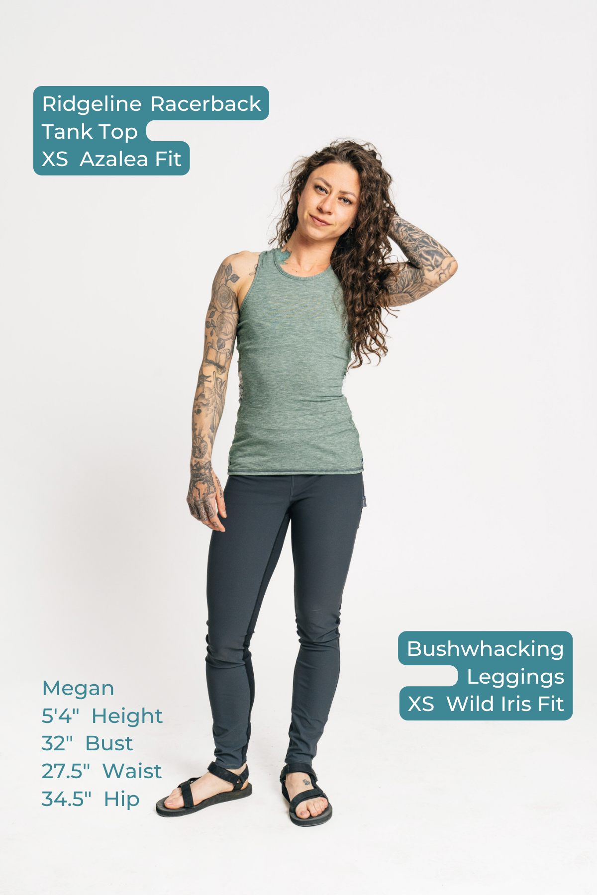 alpine fit hiking leggings on size xs model