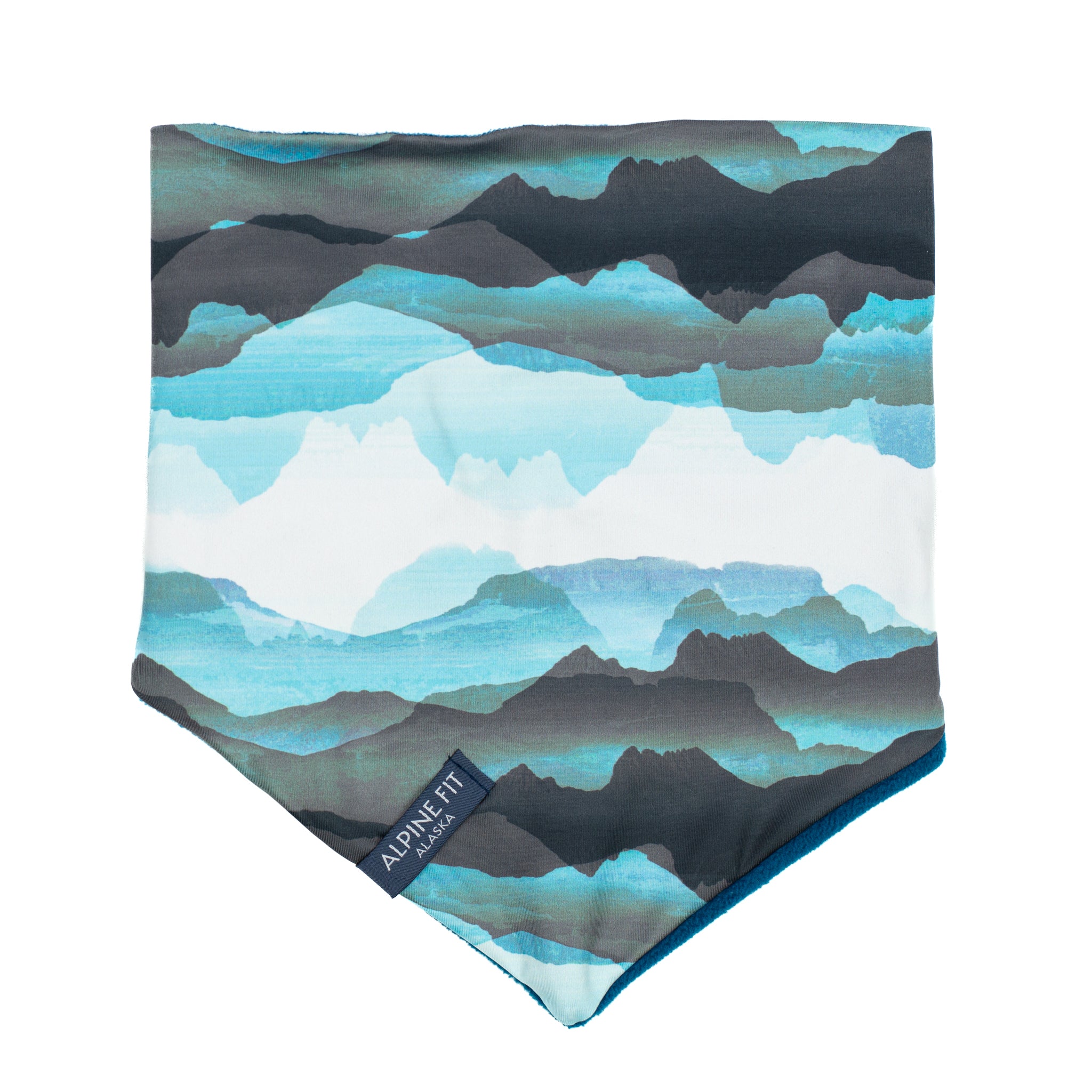 Alpine Fit Fleece Lined Neck Warmer Sea To Sky Print Flat Lay Front