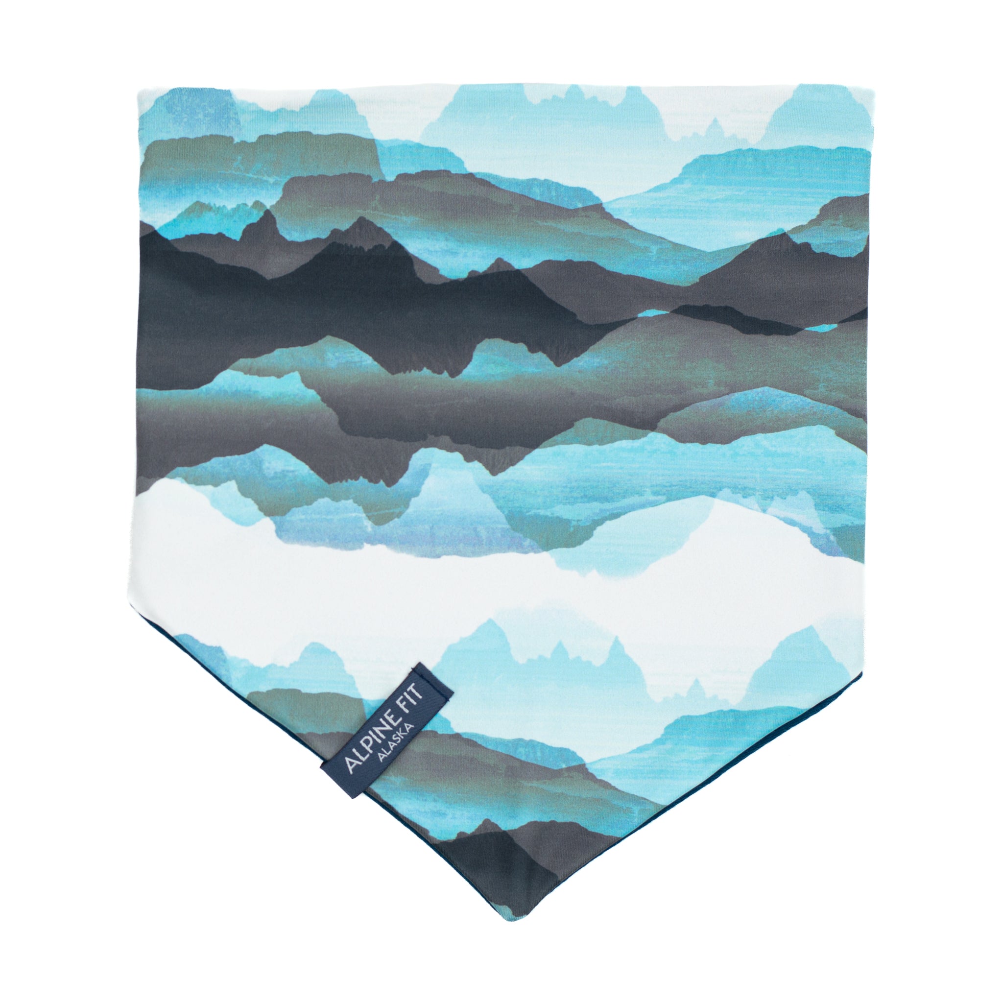 Alpine Fit Merino Wool Neck Warmer Sea To Sky Print Flat Lay Front
