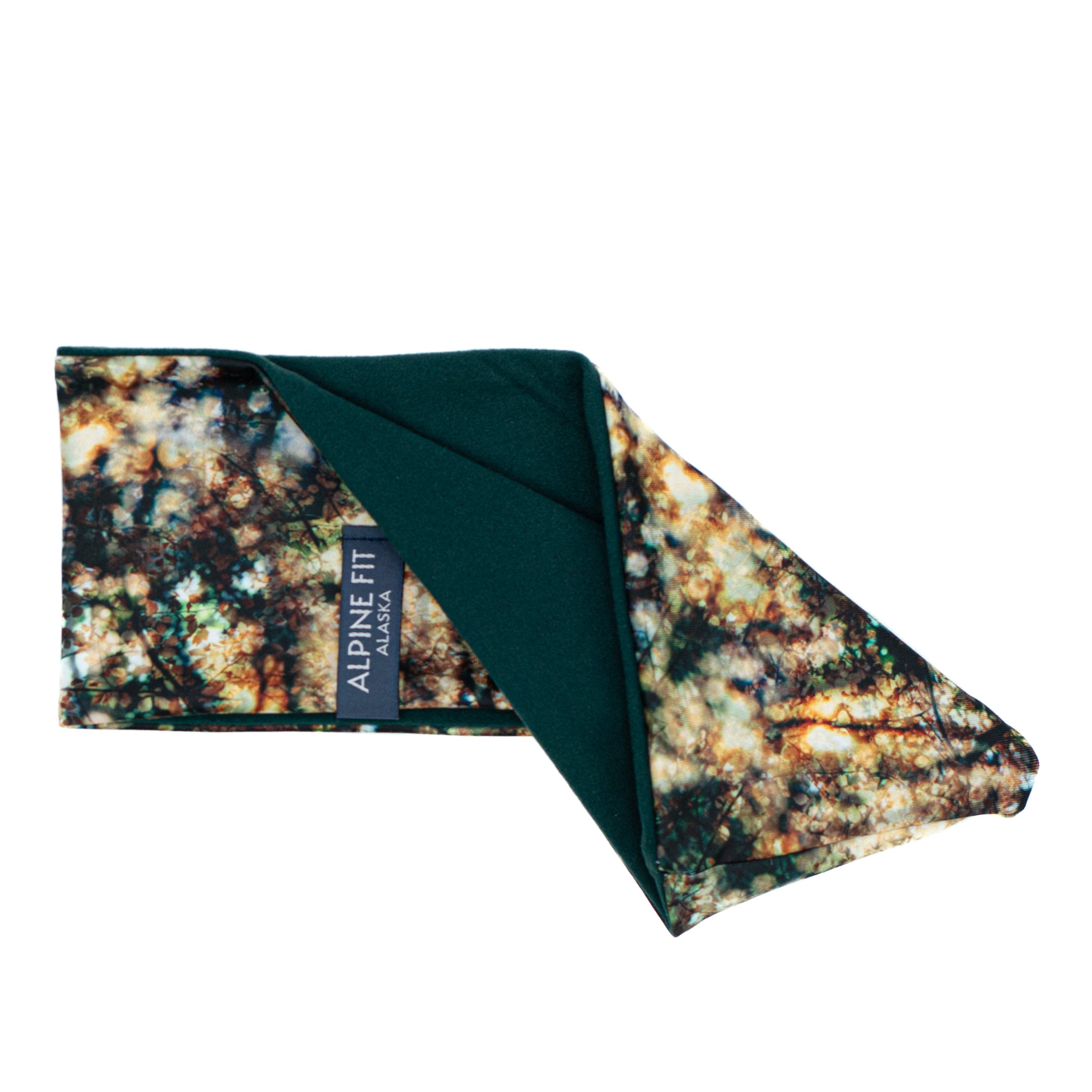 alpine fit fleece headband print flat lay in and out
